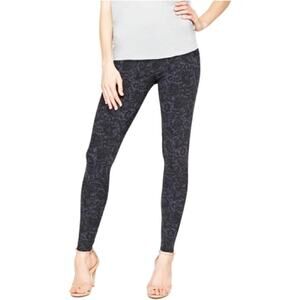 Matty M burgundy navy blue black floral print leggings pants